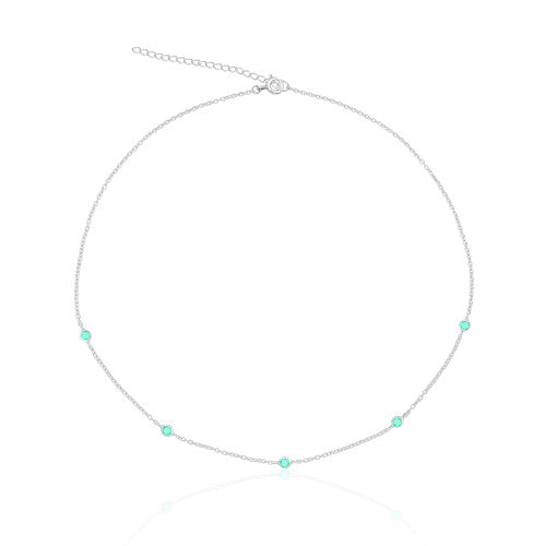COLAR CHOKER 5 CRISTAIS REDONDOS