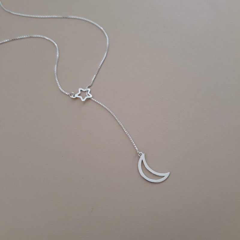 COLAR GRAVATA ESTRELA E LUA